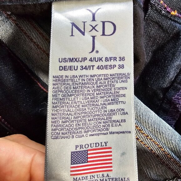 NYDJ Marilyn Straight leg Dark Wash Jean's Pants size 4 - Picture 6 of 13